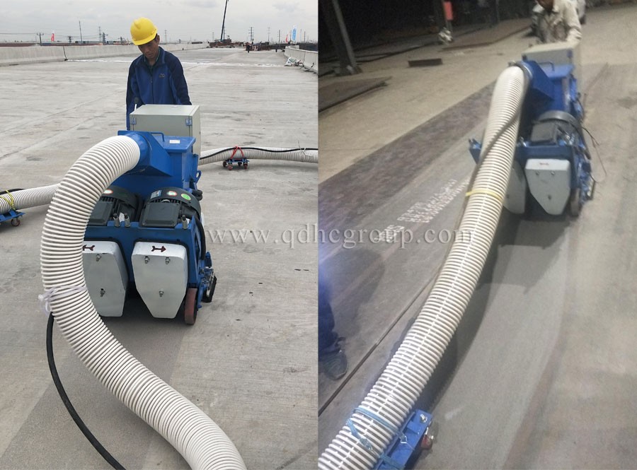 路面拋丸機工作現(xiàn)場 Huachuan Machinery