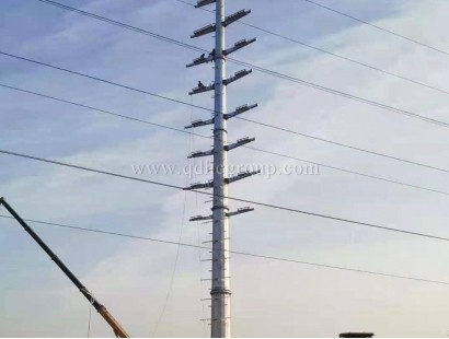 Steel pipe poles for transmission lines